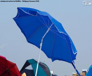 yapboz Mavi plaj şemsiye